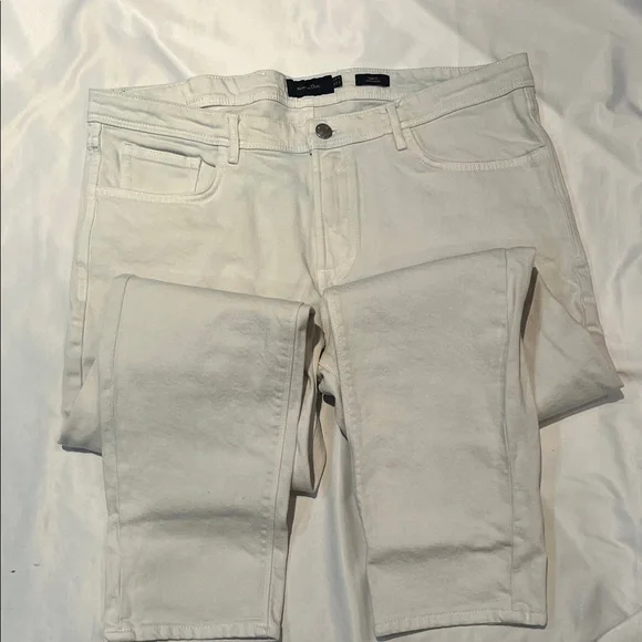 Massimo Dutti Cream Slim Fit Jeans - Picture 1 of 9